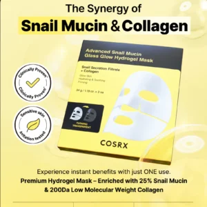 Advanced Snail Mucin Glass Glow Hydrogel Mask_3ea
