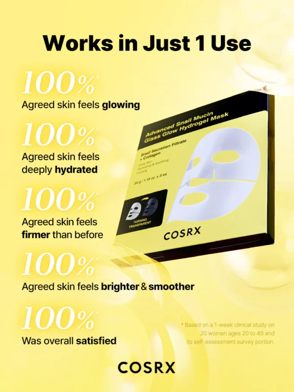 ⁦Advanced Snail Mucin Glass Glow Hydrogel Mask_3ea⁩ - الصورة ⁦4⁩